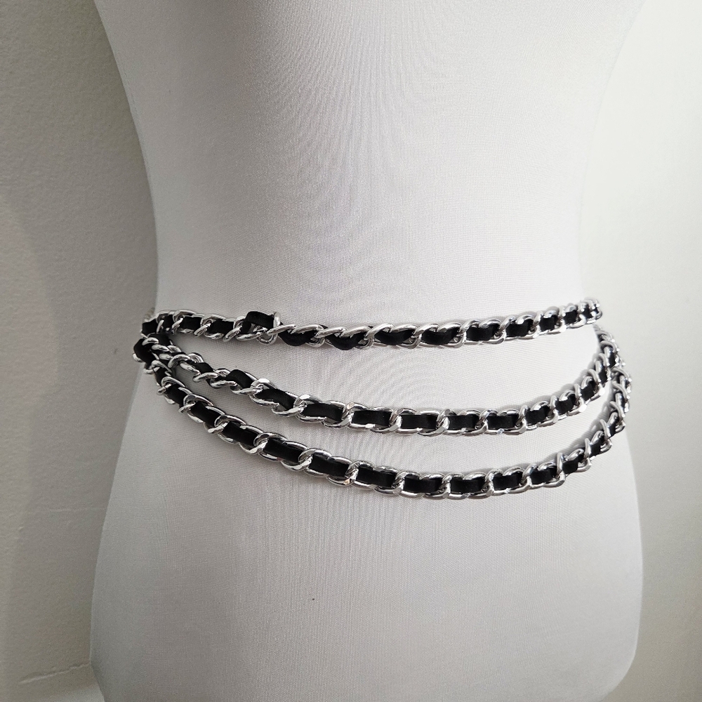 Silver And Black Chain Belt - Picture 6 of 7